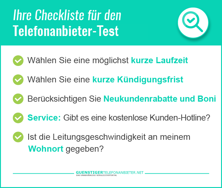Telefonanbieter Test beachten