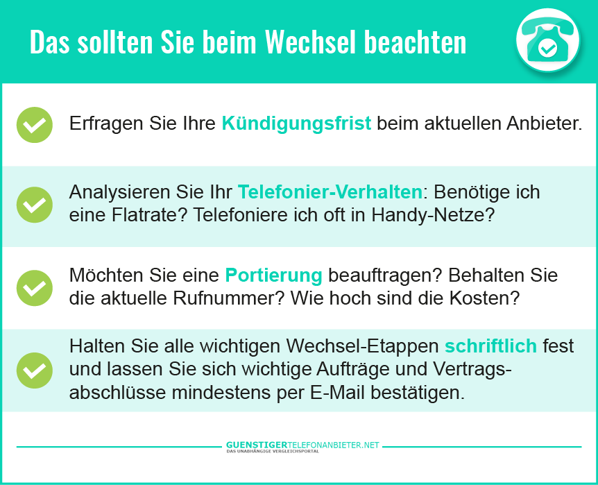den Telefonanbieter wechseln